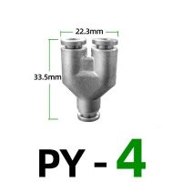 Py ข้อต่อขั้วต่อนิวเมติก304สแตนเลสโลหะ Y-Type หัวเชื่อมปลั๊กเร็วชนิดที่ต่อสายยาง4 6มม. 8มม. 10มม. 12มม.