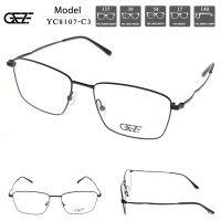 ?กรอบแว่นตา GEZE METAL รุ่น YC8107-C3 เต็มกรอบสีดำ Vintage น้ำหนักเบา ใส่สบาย ?ใส่ได้ทั้งหญิง-ชาย (บริการตัดเลนส์สายตาราคาถูก)