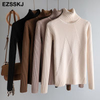 thick Knitted Women high neck Sweater Pullovers Turtleneck Autumn Winter Basic Women Sweaters Slim khaki jacket Pullovers