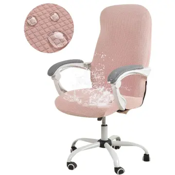 Stretch Office Chair Cover ,Chair Seat Cushion Protector, seat Protector  ,Stretchable Computer Chair Slipcovers, for computer , Pink