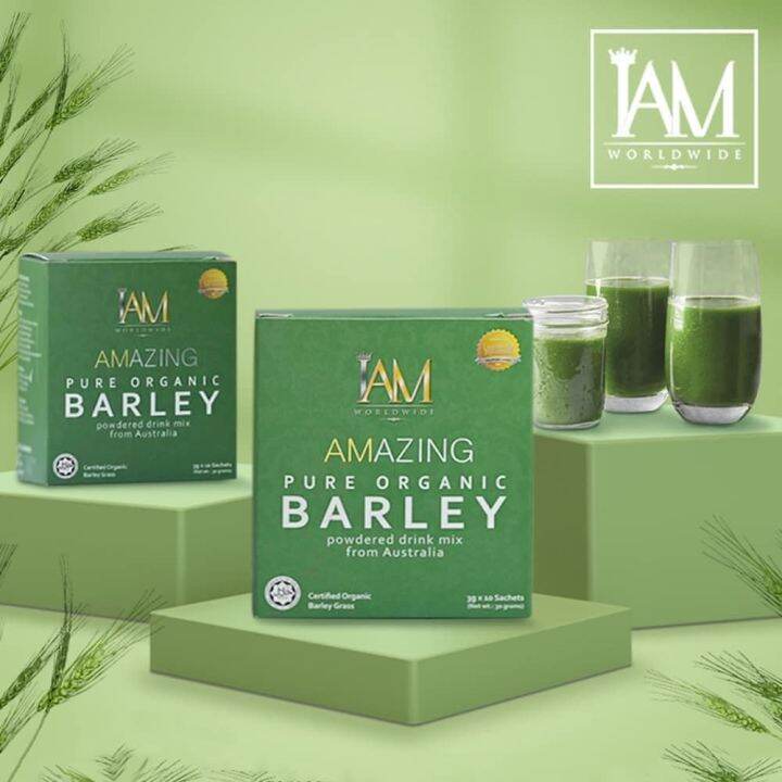 2 BOX IAM Amazing Pure Organic Barley powdered drink mix from Australia