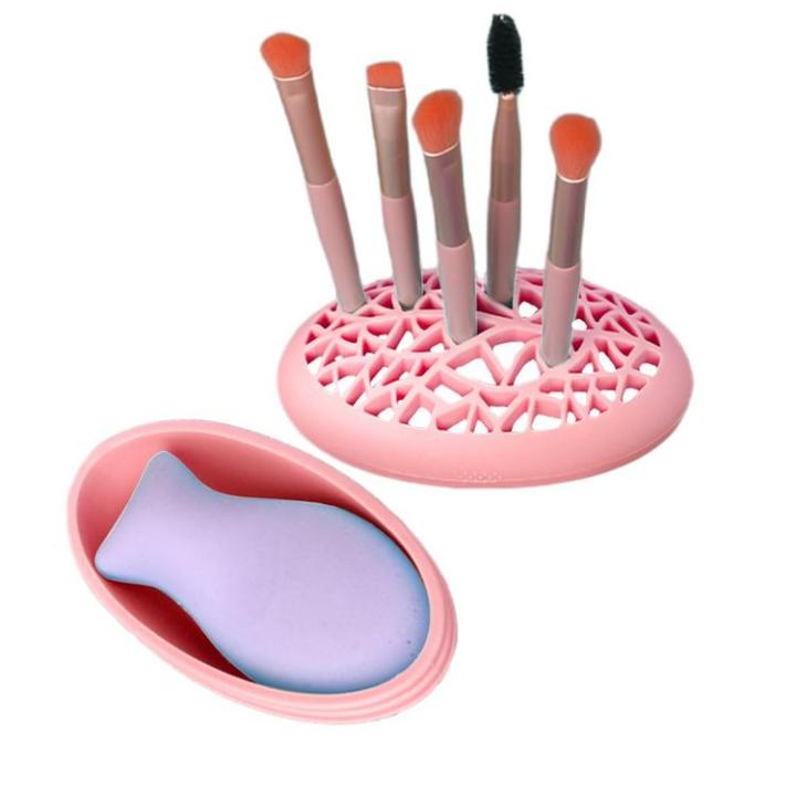 silicone-makeup-brush-holder-organizer-portable-desktop-organizer-for-cosmetic-brushes-makeup-brush-stand-holder-for-toothbrushes-pens-scissors-other-small-items-feasible