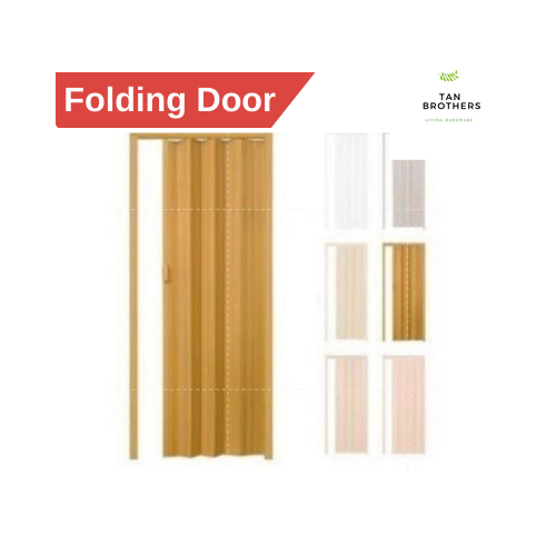 PVC Folding Door 33''X82''/35''X82'' Bathroom Waterproof Sliding Door