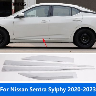 ชิ้นส่วนรถยนต์สำหรับ Nissan Sentra Sylphy 2020 2021 2022 2023เส้นใยคาร์บอนไฟเบอร์ตกแต่งขอบประตูข้างกระโปรงอุปกรณ์ตกแต่งรถยนต์สติกเกอร์87Tixgportz