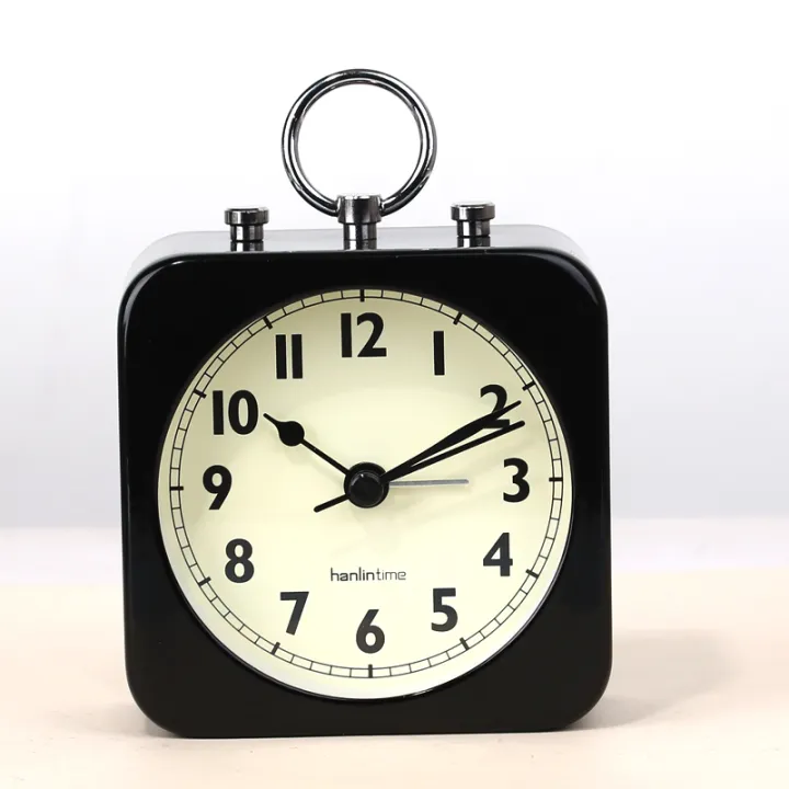 Creative metal paint wall alarm clock bedroom office bedside mute