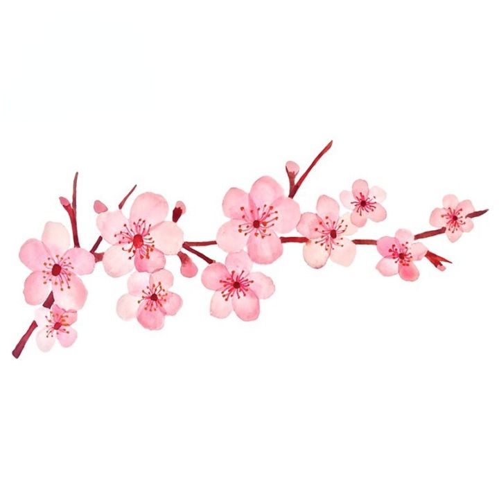 13*6cm Motorcycle Cherry Blossom Car Stickers Helmet Camper Graffiti ...