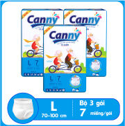 HCMBộ 3 Gói tã bỉm quần người lớn CANNY Siêu thấm size L7 7 miếng