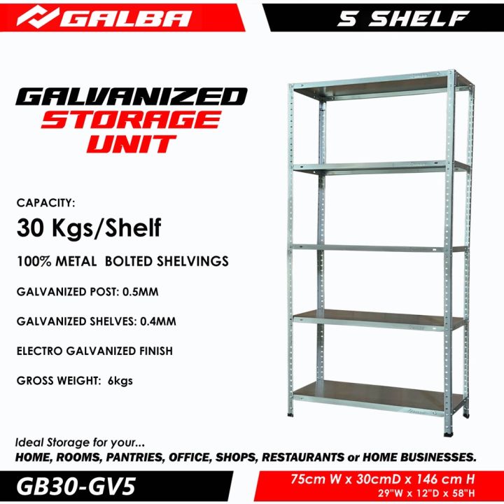 Galvanized Storage Shelves 4 Layers and 5 Layers Adjustable Metal Rack ...