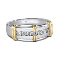 แหวนเพชรโมอิสเรดวู้ดสำหรับผู้หญิง2.3มม. แหวนแต่งงานกลม925ทึบเครื่องประดับงานหมั้นของผู้หญิง