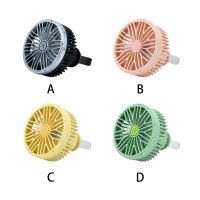 USB Car Fan Large Wind Adjustable Clip On Cooling Fans 360 Degrees Air Vent Cooler Home Use Conditioner Camping Black