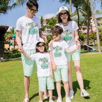 Family Matching Outfits 2020 Summer Mom Daughter Dad Son Causal Cotton T-Shirt+Pants Couple Holiday Travelling Clothes