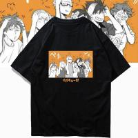 【Fashion】เสื้อผ้าแฟชั่นสไตล์ใหม่ Mens Large T-shirt Anime Haikyuu Nekoma Karasuno Tee Shirt Short Sleeve Kageyama Tobio Hinata Shoyo T-Shirt Unisex แฟชั่นแขนสั้นผ้าฝ้าย