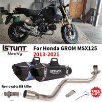 ระบบท่อไอเสียมอเตอร์ไซค์แบบเต็มกำลังดัดแปลงพร้อมท่อไอเสีย DB Killer สำหรับ Honda GROM MSX125 MSX 125 2013 15 16 17 18 19 20 2021