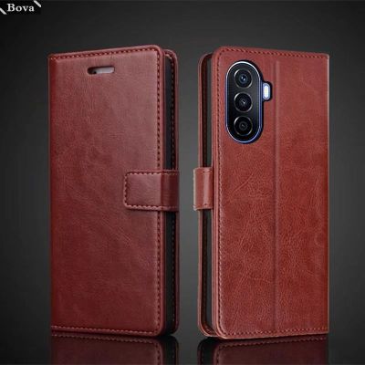 （cold noodles）ซองใส่บัตรสำหรับ Huawei Nova Y70 Plus Pu Leather Flip Cover Retro Wallet เคสโทรศัพท์ NOVA Y 70ธุรกิจ Fundas Coque