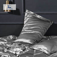 Liv-Esthete Luxury 100 Satin Silk Gray Pillowcase Queen King Silky Pillow Cover For Adult Women Man Kid Sleeping Free Sdhipping