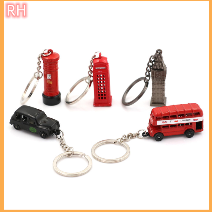 ranghe-british-miniature-ลอนดอนพวงกุญแจโมเดลของที่ระลึกพวงกุญแจ-red-bus-taxi