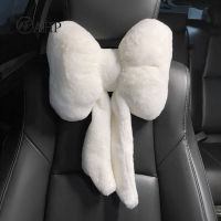 Cartoon Bowknot Plush Car Headrest Protector Comfortable Stuffed Lumbar Support Seat Pillow