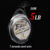 10M 7 Strands Braided Stainless Wire Fishing Line Rigging Material Leader Coating Jigging Wire For Freshwater and Sea Fishing