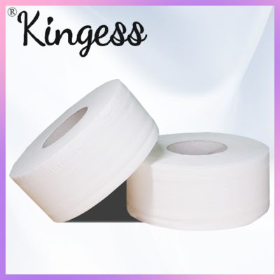 Kingess (หนา 3 ชั้น 9 ซม.) กระดาษทิชชู่จัมโบ้ม้วนใหญ่กระดาษเช็ดมือห้องครัวห้องน้ำ200 ม.กระดาษชำระม้วนใหญ่ กระดาษเนื้อเยื่อบริสุทธิ์100%