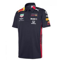 คุณภาพสูง ใหม่ เสื้อโปโลแขนสั้น ลายทีมแข่งรถ F1 และเสื้อยืดโปโล สีแดง แฟชั่นฤดูร้อน สําหรับผู้ชาย และผู้หญิง 2022