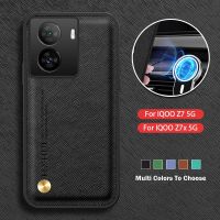 เคสสำหรับ IQOO Z7x Z7 5G Iq00 2023เคสใส่โทรศัพท์ฝาหลังเคสกันกระแทกมือถือหนังหรูหราสีทึบไม่มีกรอบ TPU แบบนุ่มกันตก