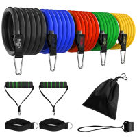 11 Pcs Elastic Resistance Bands Exercise Fitness Tube Bands Stretch Rubber Tube Band Workout Sports Gym Home Training Equipment