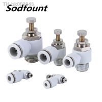 ✷ White SL 1/8 1/4 3/8 1/2 Speed Control Pneumatic Fitting Throttle Valve Controller Hose Tube Fast Connection adjustable