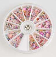 【CW】 1200 Pcs Mixed Flowers Tips Glitters Slice Decoration Manicure