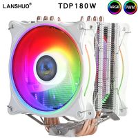 2011 X79 X99 CPU Cooler120mm 4ท่อความร้อนปิดเสียง ARGB 4พิน PWM ซีพียู CPU พัดลมทำความเย็น LGA1200 1155 1366 1700 1356เมนบอร์ด AM4 AM3 P 33