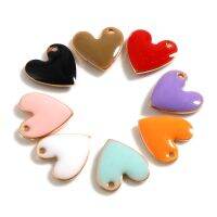 【hot】✺✕  5 PCs Hearts Enamelled Charms Pendant Necklaces Jewelry Finding Making Coolorful Oval