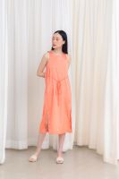 Maryso Olivia dress in Cantaloupe - เดรสซาติน แขนกุดสีแคนตาลูป