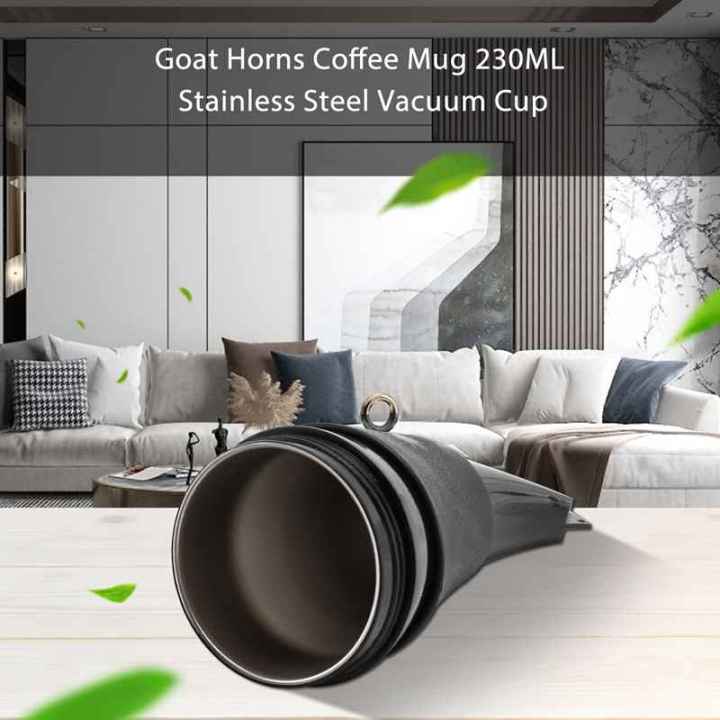 goat-horns-coffee-mug-230ml-stainless-steel-vacuum-cup-thermos-flask-tea-cups-travel-couple-water-bottle-with-ropeth