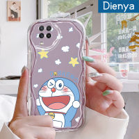 Dienya เคสปลอกสำหรับ Samsung กาแลคซี A22 4G A22 5G A23 A21s M22 A24ลายการ์ตูนโดราเอมอนน่ารักขอบเป็นคลื่นเนื้อครีมกันกระแทกแบบใสนิ่มเคสมือถือเคสโปร่งใสลายกล้องถ่ายรูปสีอ่อนโยนป้องกัน