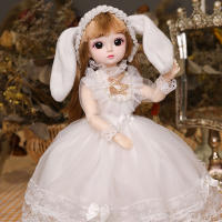 New BJD Doll 30 Cm Makeup Dress Up Cute Brown Blue Eyeball Dolls with Fashion Dress for Girls Toy