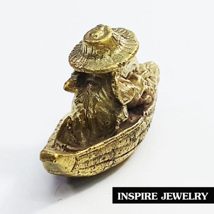inspire-jewelry-ช้าง-พิฒเนศ-หรือ-กุมารทองนั่งเรือขวักเงินกวักทอง-ขายกล้วย-หมายถึงทำมาค้าขายกล้วยๆ-ง่ายๆ-สบายๆ-ถือถุงทอง-ขนาด-2-5cm-x4cm