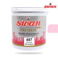 SWAN สีน้ำอะคริลิค รหัสสี #497 สีม่วงชมพูอ่อน ใช้เป็นสีทาบ้าน  สีทาอาคาร สำหรับทาภายนอกเเละภายใน ลดความร้อนสะท้อนUVได้ดี ขนาด 5 กก.