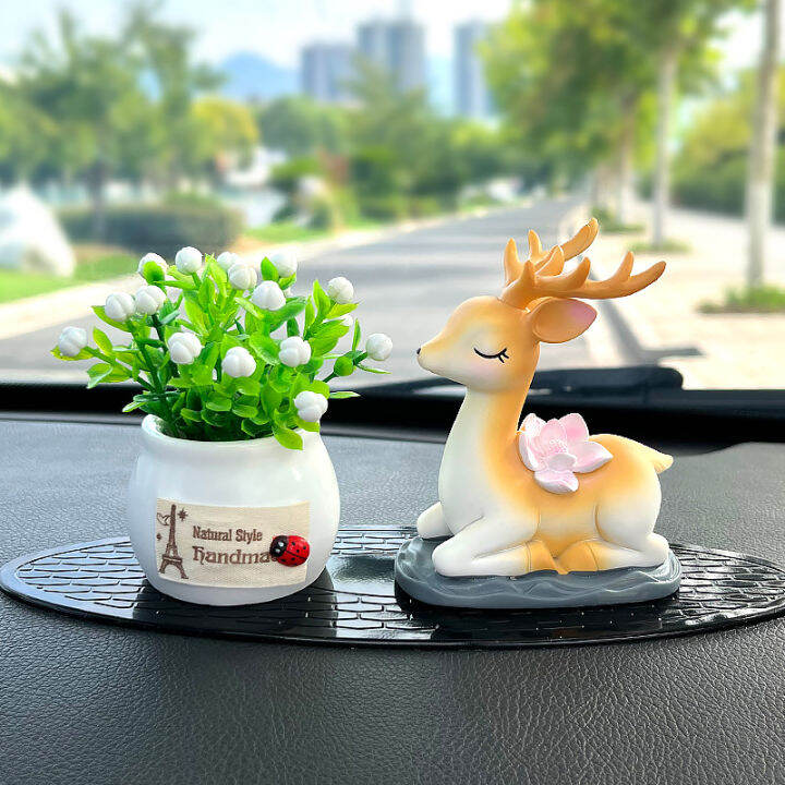 safe-journey-deer-car-interior-products-high-grade-creative-crystal-apple-lady-car-decorations