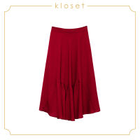 Kloset Skirt (RS18-S003) เสื้อผ้าแฟชั่น เสื้อผ้าผู้หญิง กระโปรงแฟชั่น กระโปรงทรงบาน