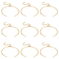 1Box 10 Pcs Gold Slider Chain Bracelets 16cm Half Finished Adjustable Slider Bracelets 304 Stainless Steel Cable Extender Chains with Lobster Claw Clasps for Jewellery Making