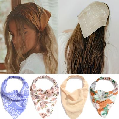 【CC】☽♞✼  2022 Print Beach Bandana Hair Scarf Fashion Elastic Rubber Headbands for Accessories