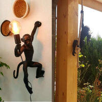 Modern Black Monkey Lamp Resin Rope Monkey Lamp White Living Room Monkey Lights In animal Pendant Lights Hanging Lamp E27