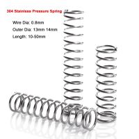 Wire Dia 0.8mm Pressure Spring 304 Stainless Steel Compression Spring Outer Dia 13mm 14mm Length 10-50mm