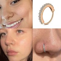 1pc 20G Round Zircon Septum Ring Hoop Cartilage Tragus Helix Small Piercing Nose Ring Earring For Women Body Jewelry Accessories Body jewellery