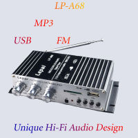 LP-A68 Car Amplifier 12V HiFi USB SD FM radioMP3 player stereo audio digital amplifier HI-FI Stereo Audio Amplifier