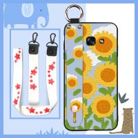 New Arrival Wristband Phone Case For Samsung Galaxy A7 2017/A720 Phone Holder cartoon painting flowers Waterproof Soft