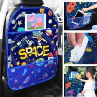 【LZ】♈✠  1 pçs dos desenhos animados assento de carro volta protetor capa para crianças bebê anti-pontapé almofada multi-função bonito organizador do carro saco de armazenamento