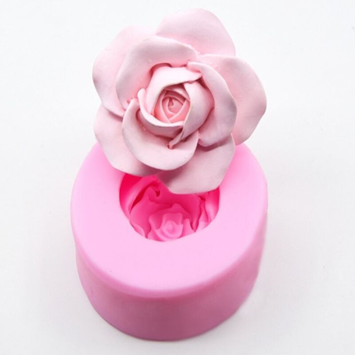 แม่พิมพ์สบู่ทำเค้กซิลิโคนรูปดอกกุหลาบ3มิติถาดแม่พิมพ์ช็อคโกแลตเค้กแต่งงานแม่พิมพ์เทียนไขดอกไม้ทำ-diy-แบบโฮมเมด
