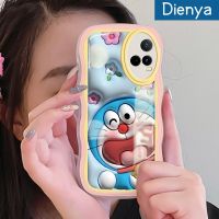 เคส Dienya สำหรับ VIVO Y21เคสมือถือ2021 Y21G Y33s Y21s Y21e T1x 4G ลายการ์ตูนดอกไม้ลวดลาย3D ด้วยขอบคลื่นโดราเอมอนนิ่มกันกระแทกแบบใสเคสโปร่งใสลายกล้องถ่ายรูปฝาครอบป้องกันซิลิกาเจลที่สร้างสรรค์