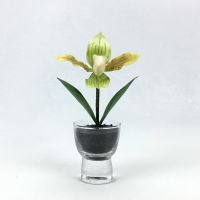 [สุดปัง]  ORIENTALFINEART แจกันดอกไม้ประดิษฐ์ สไตล์มินิมอล ดอกกล้วยไม้พร้อมแจกันแก้วขนาดเล็ก ดอกไม้ปลอมตกแต่งโต๊ะ