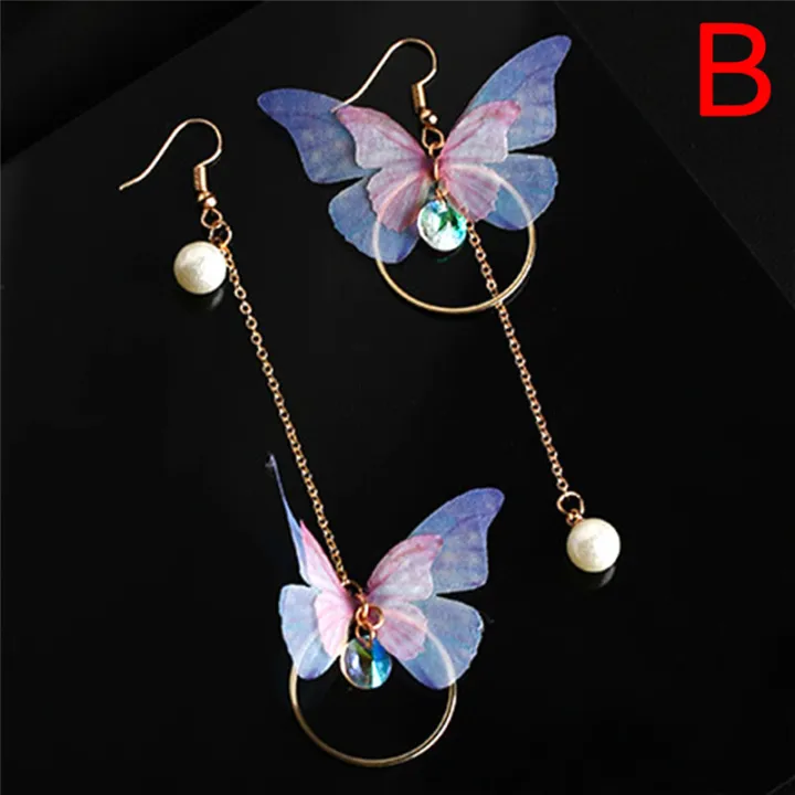 5PC New Bohemian Elegance Open Bracelets Rhinestone Butterfly